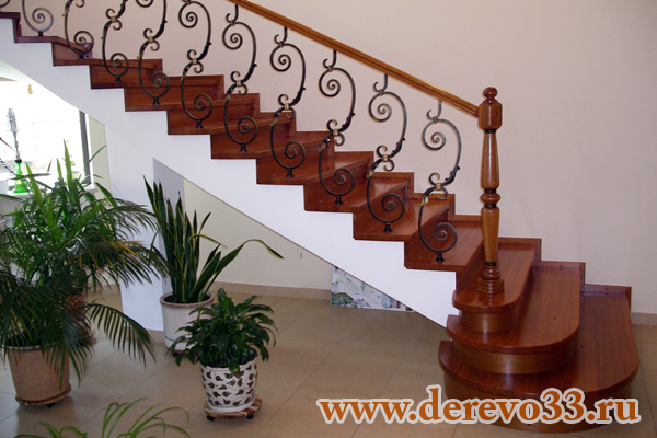 Декоративная отделка деревянной лестницы